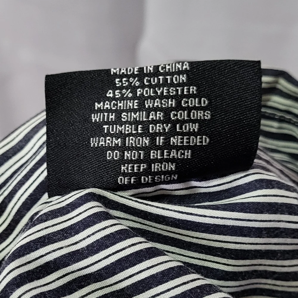 Dazinee Men's Black Striped Short Sleeve Button Down Shirt Size Large - Picture 5 of 6